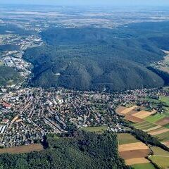 Flugwegposition um 13:12:26: Aufgenommen in der Nähe von Gemeinde Pottenstein, Österreich in 1040 Meter